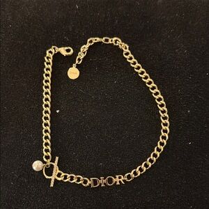 Authentic Dior pearl charm Cuban choker
